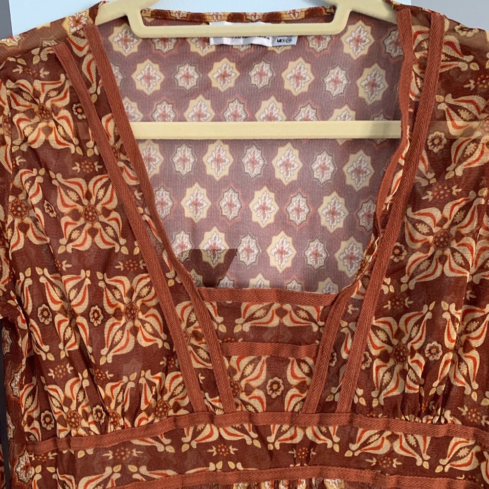 Zara Sheer Bohemian Peasant Style Blouse. Size MED - Picture 4 of 6